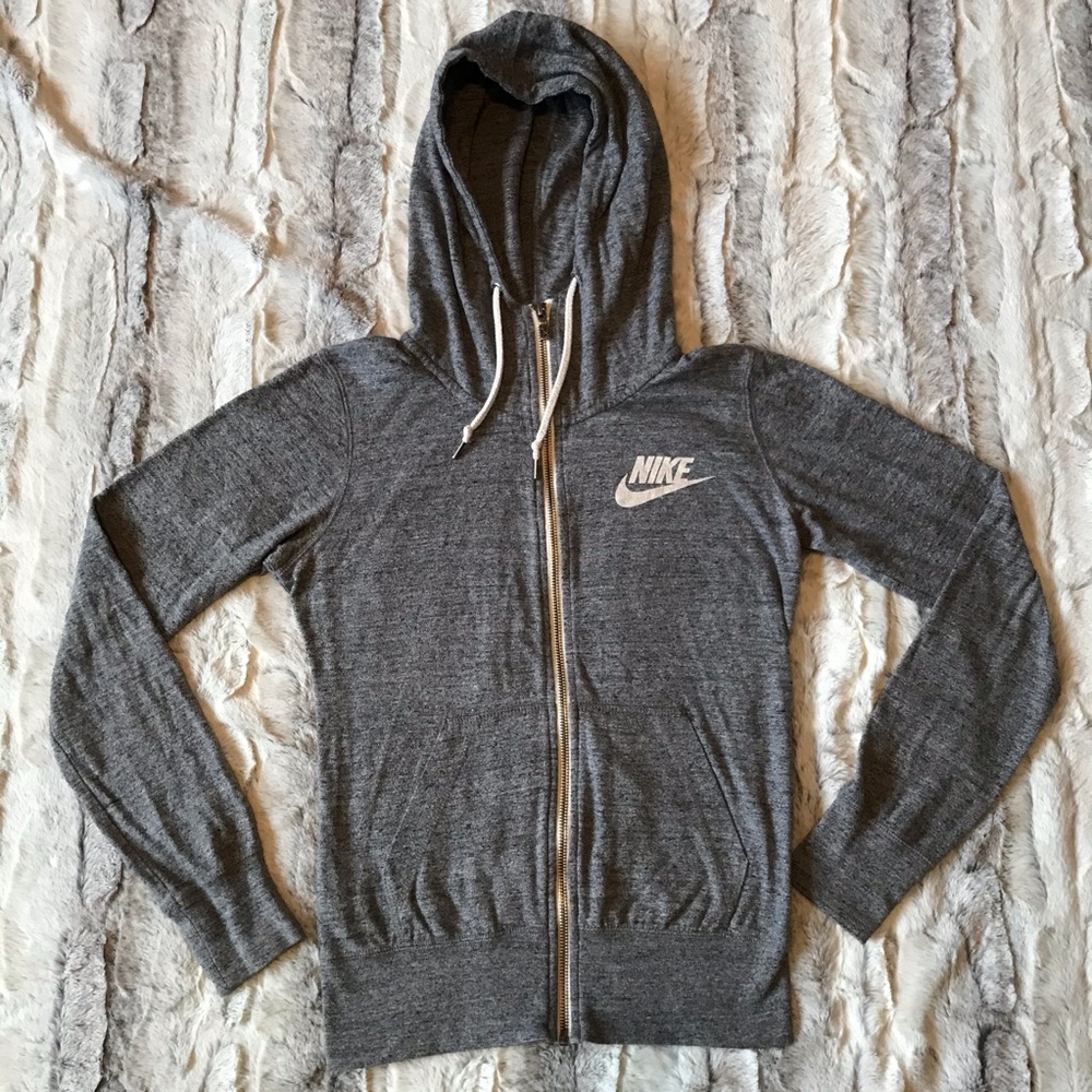small Nike gray zip-up activewear sweatshirt